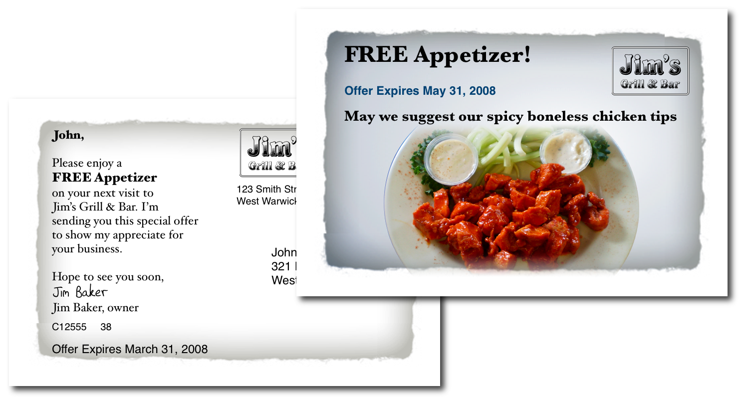 Free Appetizer Postcard