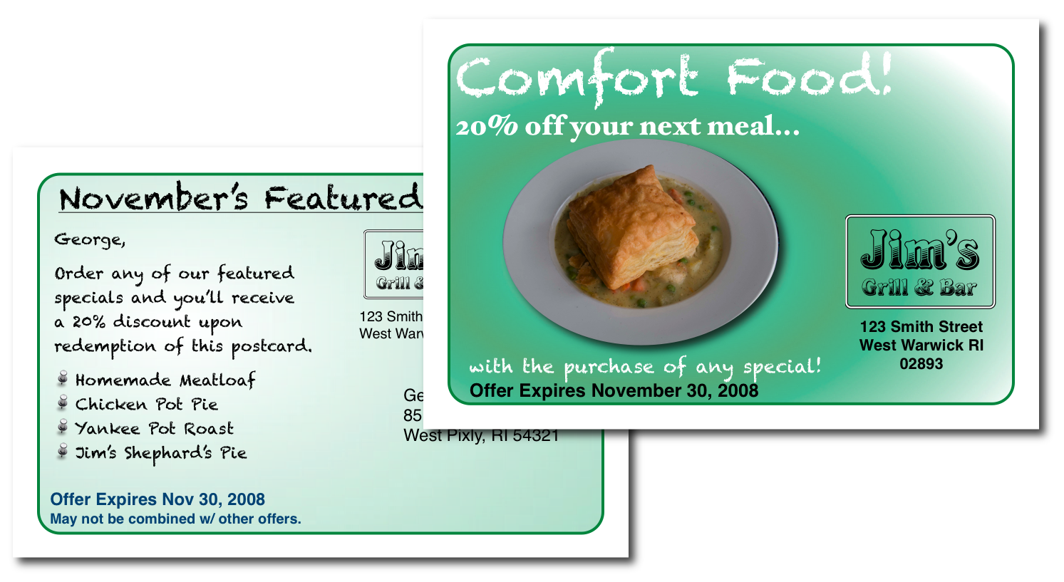 Comfort Food Postcard